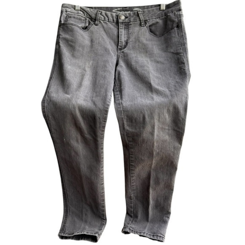 Seven7 Denim Pants Women's 14‎ Skinny Gray Slim Ankle Edgy Skater Grunge Jeans